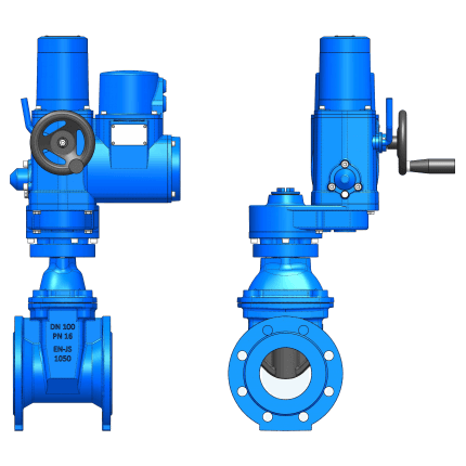 wato product Resilient Seated Gate Valve With Electric Actuator image thumbnail